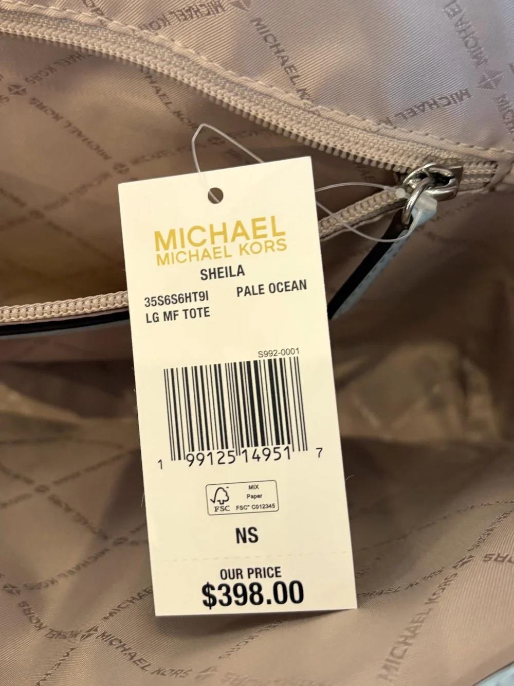 Michael Kors Ombre Pale Blue MK Signature Tote Shoulder Bag